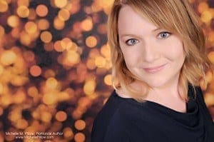 Michelle M. Pillow headshot with bokeh lights, NYT bestselling romantasy author